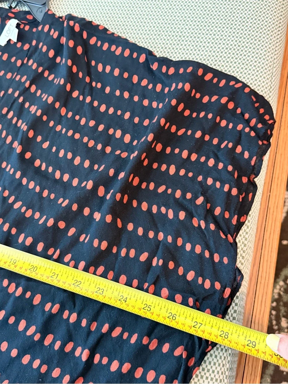 LOFT Black Rayon Swim Coverup with Red Dot Pattern XS/S EUC